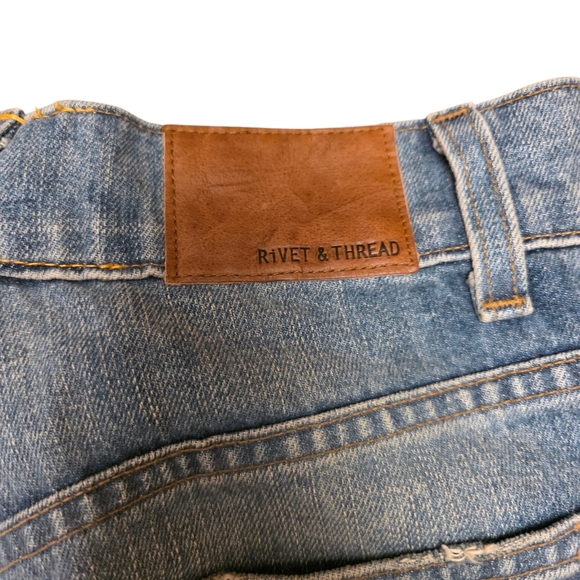 Madewell Rivet & Thread High-Waist Distressed Stovepipe Boyfriend Jeans Size 27 - Picture 4 of 14